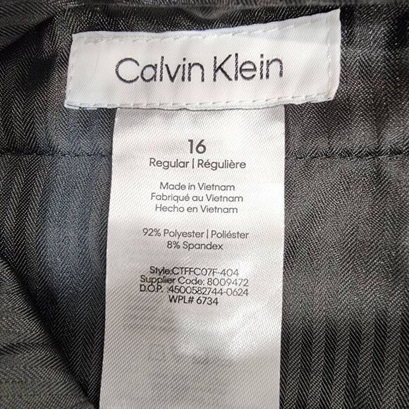 Calvin Klein Size 16 Boys' Flat Bi-Stretch Dress Pant, Straight Leg Fit, Belt Lo - Picture 6 of 7